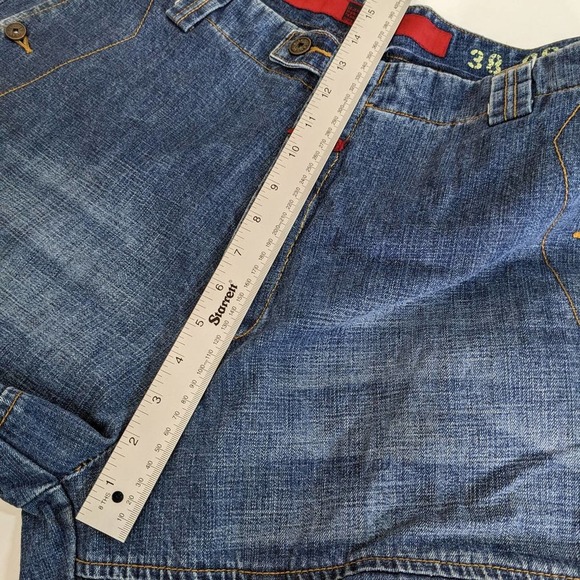 Marithe Francois Girbaud Blue Relaxed Jeans with Reflective Strips - Picture 14 of 16